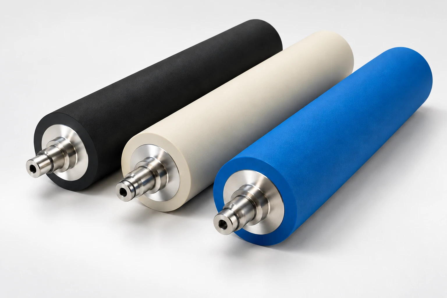 Illustrative anti-static rolls with the original roller colours and metal shaft construction
